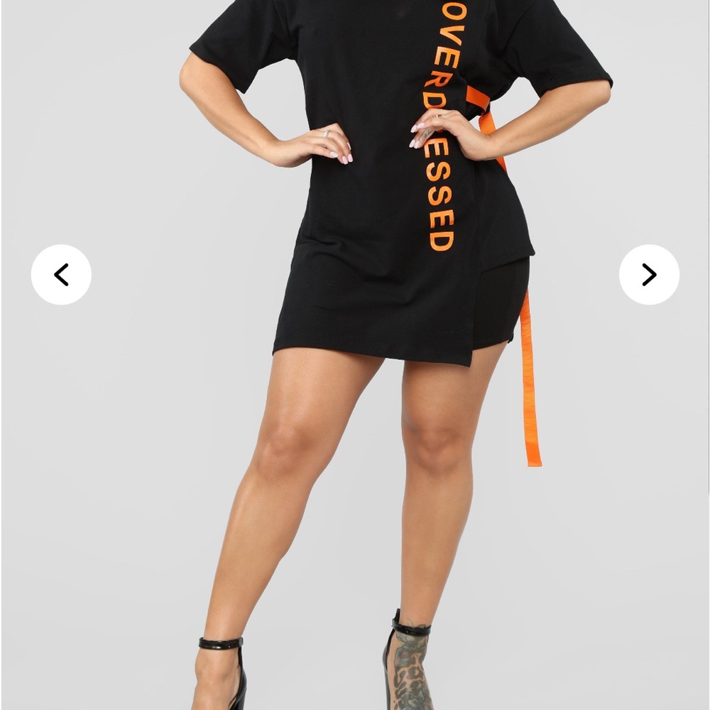 Black and Orange Raglan Mini Dress